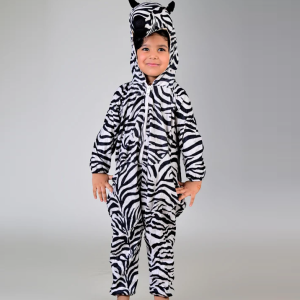 Zebra African Equids Animal Kids Fancy Dress Costume | Black & White